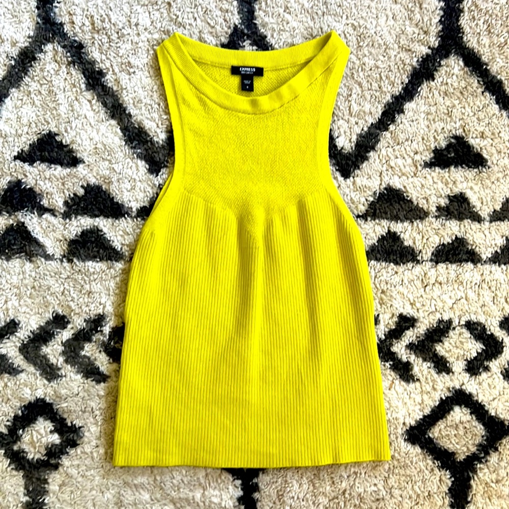 NEVER WORN- Express Body Contour High Neck Mesh
Sweater Tank!